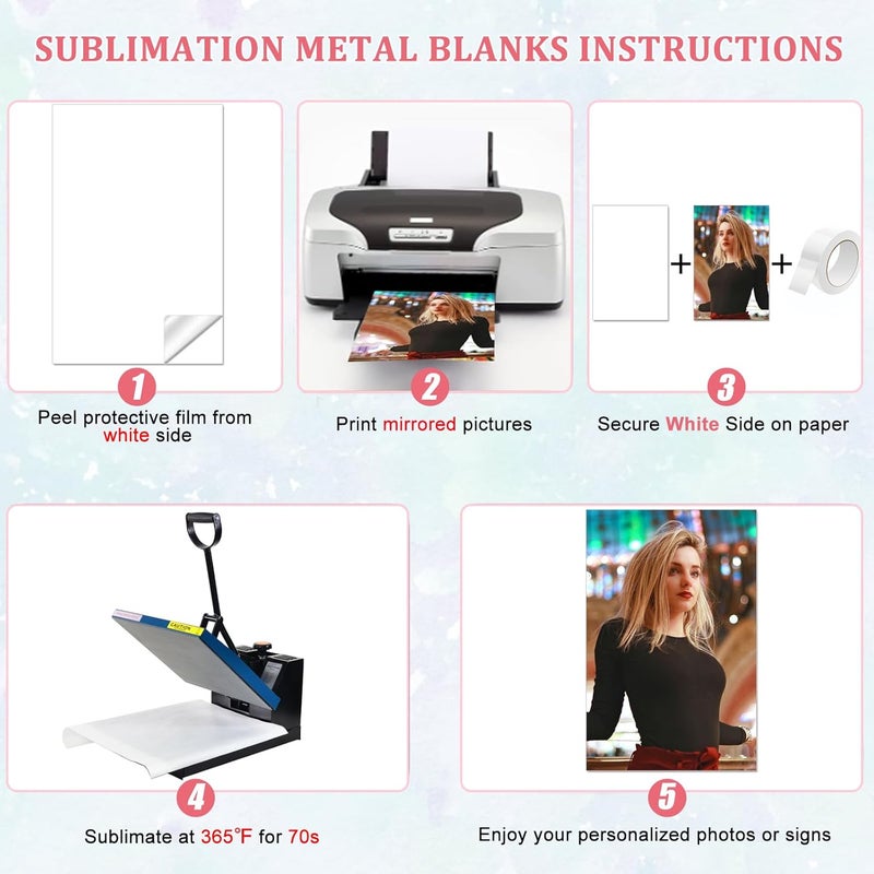 ToBeAce 20 Pcs Metal Sublimation Photo Blanks 6x8 Inch - 0.45mm Thick Aluminum for DIY Sign, Wall Poster Frame, Crafts, Gift, Home Decor - Image 4